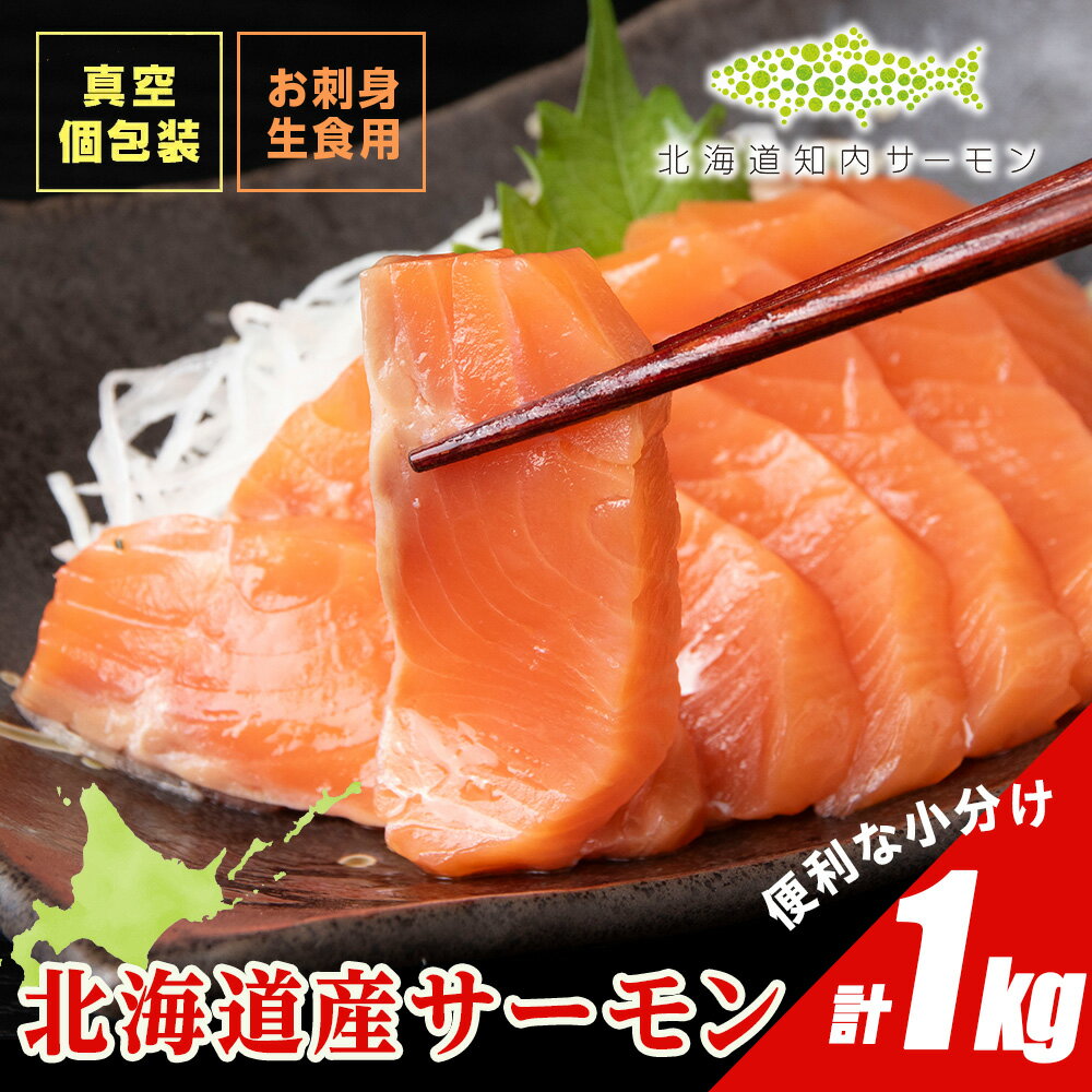 【ふるさと納税】国産 トラウト サーモン 1kg ＜三洋食品＞北海道産 切り落とし 生食 刺身 塩蔵 北海道 知内町 魚介類 しゃけ シャケ 鮭 さけ サケ 便利 食品 小分け 海鮮 真空パック知内町 ふるさと納税