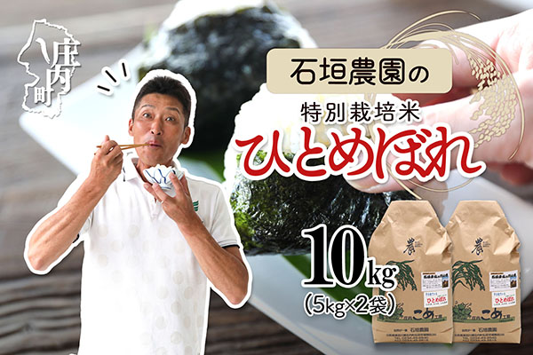 石垣農園の特別栽培米 ひとめぼれ 10kg 令和7年産 2025年産 ブランド米 山形県コシヒカリの原点、亀の尾発祥の地 庄内