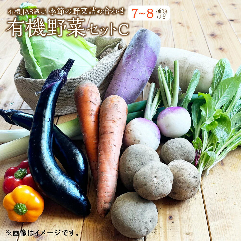 【ふるさと納税】有機JAS認定 季節の野菜詰め合わせ 有機野菜セットC 季節の有機野菜 7種類～8種類程度 おまかせ 詰め合わせ 農薬化学肥料不使用 朝どれ 新鮮野菜 安心 安全 国産 北海道 北広島市産 冷蔵 送料無料 楽天スーパーSALE 9月開催