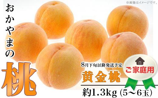 
【ご家庭用】おかやまの「黄金桃」約1.3kg（5～6玉）
