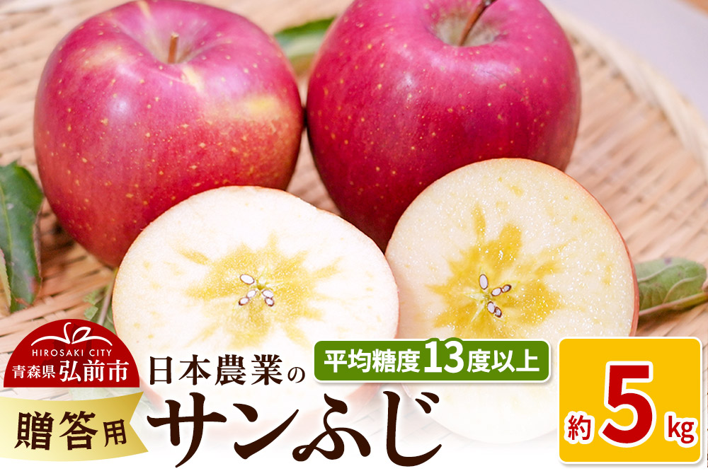 りんご 【先行受付】平均糖度13度以上！ サンふじ 約5kg 贈答