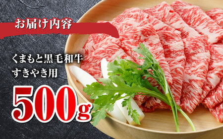 くまもと黒毛和牛 すきやき用 500g すき焼き すきやき しゃぶしゃぶ スライス 国産 冷凍 熊本産 牛肉【やまのや】[YDF019]
