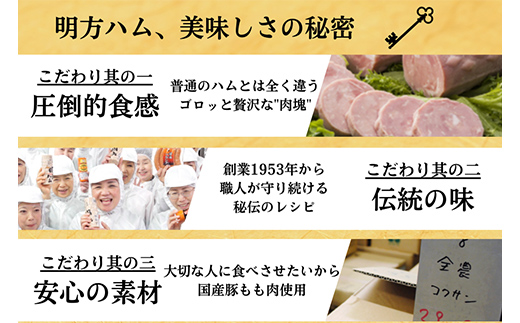 明方ハム Bセット ソーセージ ハム フランクフルト 詰め合わせ 計1320g 国産 豚肉 F6M-018 Bセット
