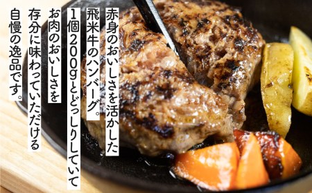 《簡易包装》うまい赤身にこだわった 牛飼いの和牛肉 ハンバーグ 200g×2枚  飛米牛 冬ギフト 生ハンバーグ 和牛100%[Q362kh]