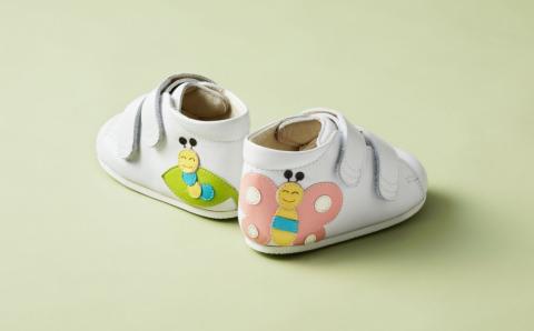 ちいくっく?〈あるく機能が目覚めるくつ〉(サイズ：12.5cm、柄：ちょうちょさん＆イモムシちゃん) 12.5cm