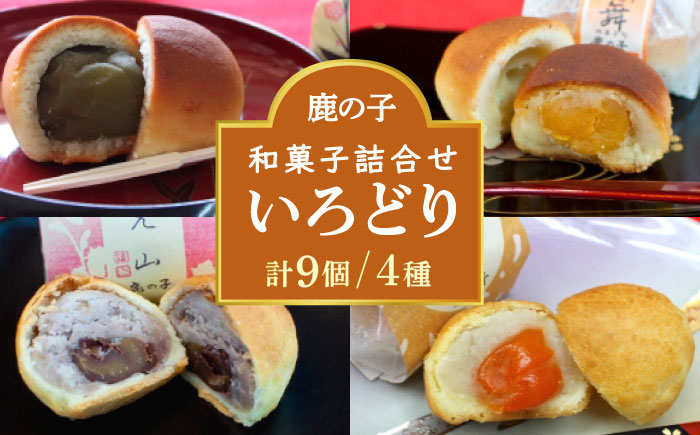 
            【老舗の菓子屋 鹿の子】和菓子 詰め合わせ「いろどり」4種 9個《築上町》【有限会社 御菓子司 鹿の子】 [ABAC011]
          