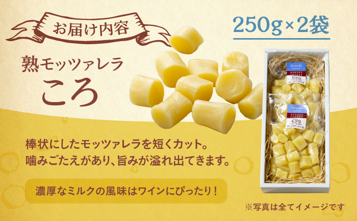 北海道 熟モッツァレラ（ころ）250g×2袋《足寄町》【合同会社あしょろチーズ工房】 北海道産 十勝チーズ モッツァレラチーズ 乳製品 生乳 加工品 熟成 濃厚 おつまみ さけるチーズ おやつ 冷蔵 