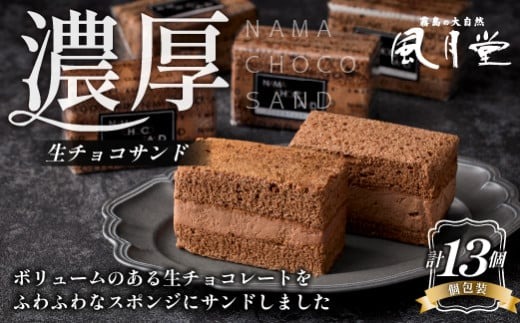 【チョコまみれ】濃厚生チョコサンド 個包装13個入り（スイーツ チョコ 生チョコ ケーキ チョコケーキ 個包装 小分け）