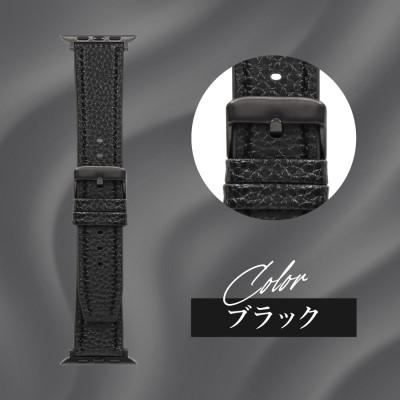 ふるさと納税 海老名市 Apple Watch(42/44/45/46/49mm)用 シュリンクレザーバンド  ブラック