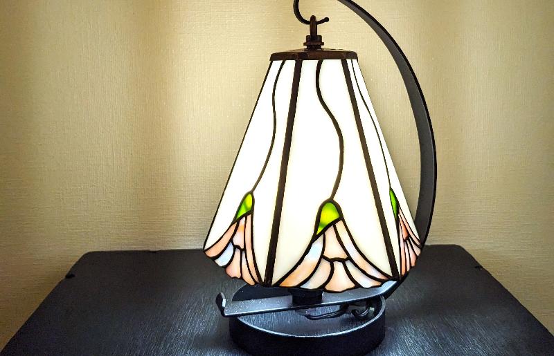 ステンドグラス・ミニ吊りランプ（白） 099H2382-1