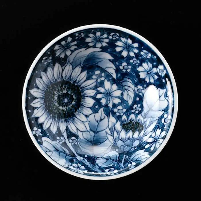 【波佐見焼】花絵盃・酒器 ヒマワリ 食器 皿 【青以窯】 [HD09] 波佐見焼