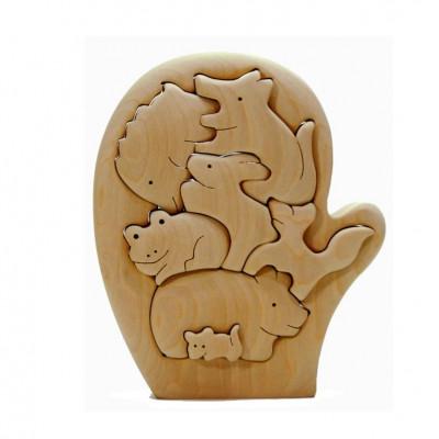 ふるさと納税 河内長野市 絵本のパズル　てぶくろ童話 知育玩具 木製パズル