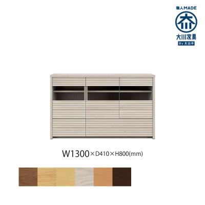 ふるさと納税 大川市 無垢リビング家具コリーナ(サイドボード・リビングボード)130cm WOWH(オークホワイト)