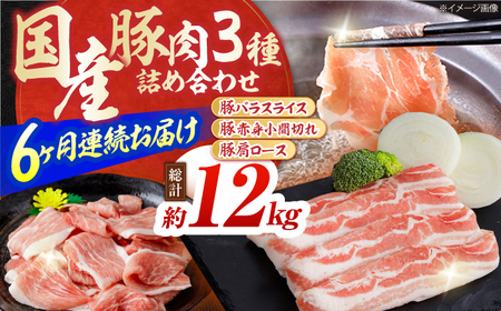【6回定期便】お肉の定期便 国産 豚肉 詰め合わせ 総計約12kg / 豚肉 豚肉 豚肉 豚肉 豚肉 [ATAP103]