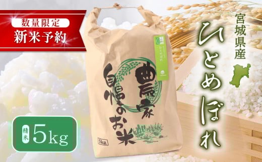 
            【2025年産新米予約】 ひとめぼれ（精米） 5kg【数量限定】 | オンライン申請 宮城県 白石 ひとめぼれ 宮城米 みやぎ米 精米 白米 米袋 米どころ 人気 銘柄 ブランド米 美味しい 良食味 米 艶 上品 甘み 少ない粘り ご飯 弁当 おにぎり おむすび お取り寄せ 宮城県 白石市 白石【490014】
          