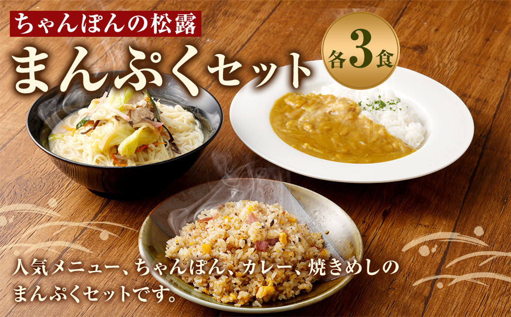 松露のまんぷく 各3食 セット ちゃんぽん カレー 焼きめし 冷凍