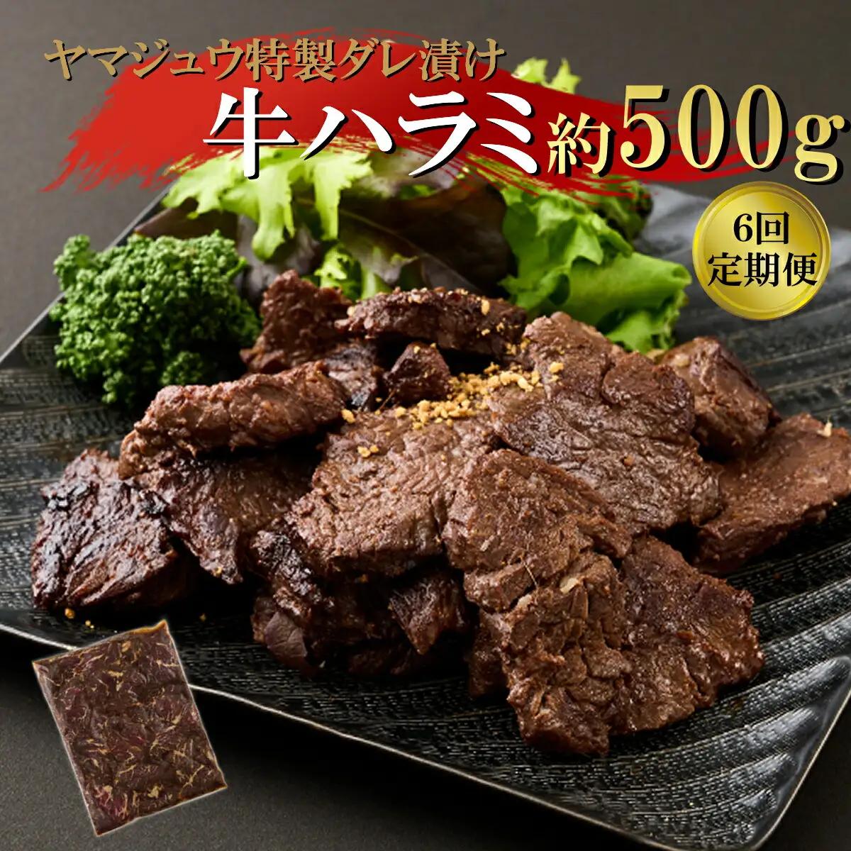 ヤマジュウ厳選 大満足 焼肉 定期便 全6回 【ハラミ肉コース】