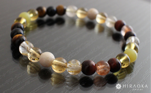 最強金運 集大成パワーストーンブレスレット(金運01)･6mm玉 (17.4cm)