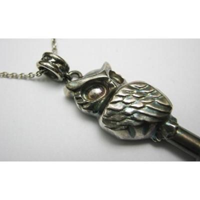 ふるさと納税 館山市 銀の笛　鍵だけど笛　フクロウ　キーペンダント　ホイッスル　owl 梟　チェーン付き　シルバー |  | 01