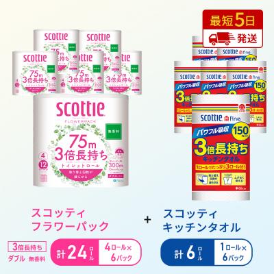 ふるさと納税 岩沼市 キッチンペーパー+トイレットペーパー無香料6P[No.5704-1764]