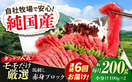 【全6回定期便】『純国産』熊本の味 赤身 馬刺し 約200g ブロック 冷凍 タレ付き   馬刺し 馬刺し 馬刺し 馬刺し 馬刺し[AYCN110]