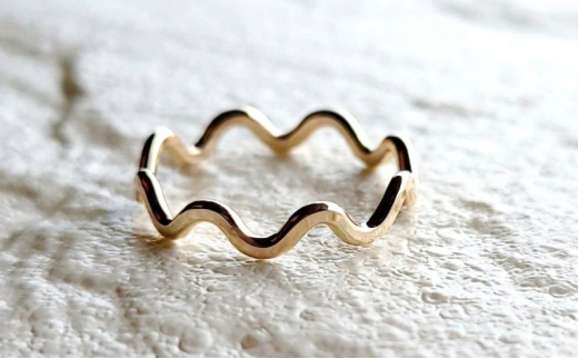 K14GF アクセサリー リング ゴールド ウェーブ リング 選べるサイズ 指輪 アクセサリー ジュエリー K14 ゴールドフィルド リング レディース メンズ ペア シンプル 一点もの 華奢リング 