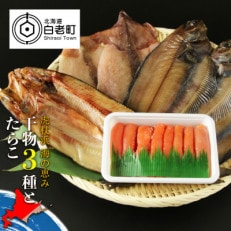 虎杖浜 海の恵み干物3種とたらこセット