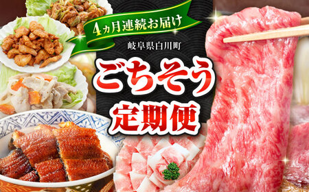 【 全4回 】 ごちそう定期便 お肉 うなぎ / 白川町[AWCE012] 定期便