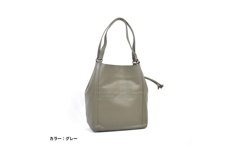 レディース本革バッグLサイズ 7M6-1012P（・グレー）