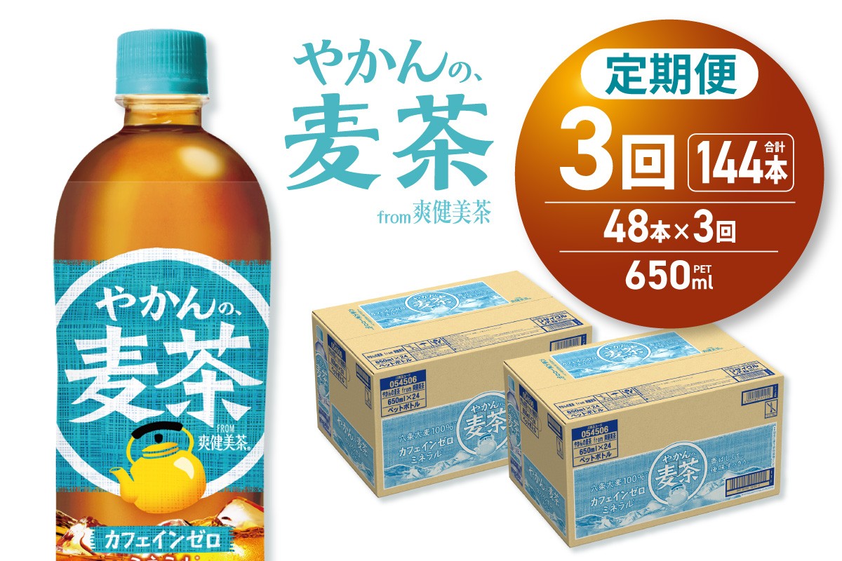 
            【3ヶ月定期便】やかんの麦茶 from 爽健美茶 650mlPET×48本｜コカ・コーラ 飲料 ドリンク 飲み物 お茶 北海道 札幌市
          
