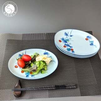 有田焼 華山窯 染錦 トマト楕円 トレー皿 4枚セット【東洋セラミックス】トマト 食器 器 取り皿 メイン料理 うつわ オーバル 手描き 30000円 3万円 A30-840