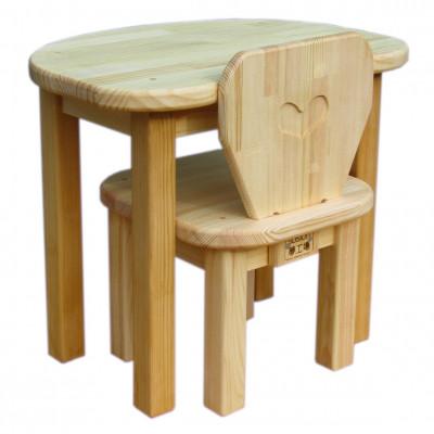 ふるさと納税 泉佐野市 手作り木製 お子様用、机・いすセットVer.2 Lサイズ「ハート」 099H2199