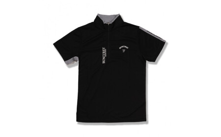 BUNCUREY　ゴルフウェア　ジップアップ半袖モックネック（BM23SS-02-008）ブラック／サイズ6