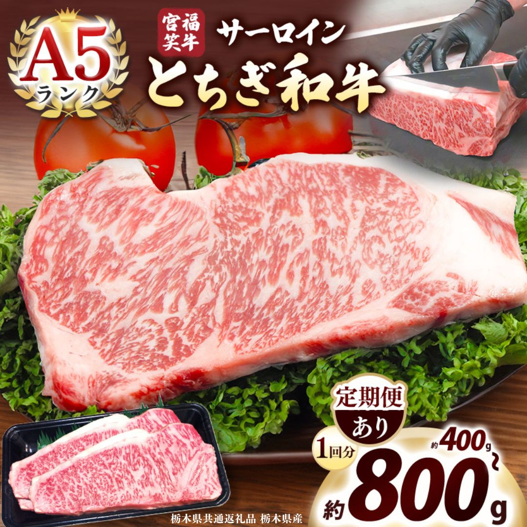 【ふるさと納税】 数量 限定 定期便 宮福笑牛 A5 サーロインステーキ 400g～800g｜栃木県産 国産牛 国産 ブランド牛 サシ 霜降り 甘い ステーキ すき焼き しゃぶしゃぶ 焼肉 切落し 上品 アレンジ 美味しい 栃木県共有返礼品 栃木県産 矢板市