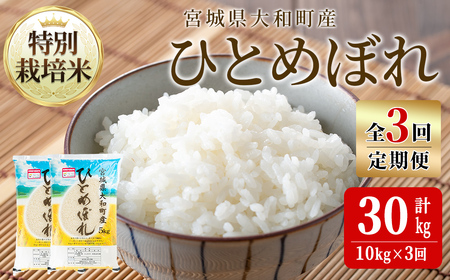 【令和8年産】＜3か月定期便＞特別栽培米 ひとめぼれ 10kg×3回(合計30kg) お米 おこめ 米 コメ 白米 ご飯 ごはん おにぎり お弁当 頒布会【農事組合法人若木の里】ta540