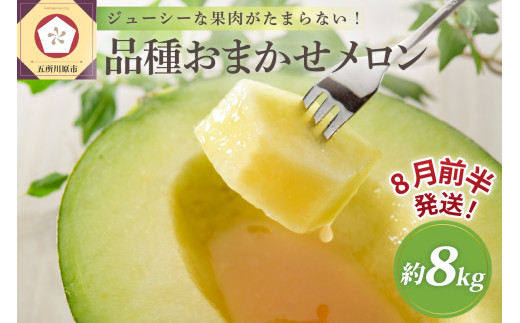 【2026年8月前半発送】青森のメロン約8kg青肉4～6玉秀～優