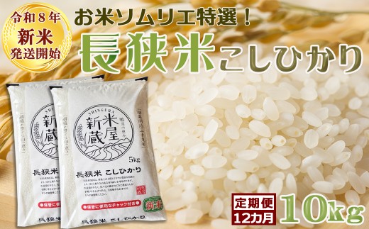 《新米発送開始》【お米ソムリエ厳選】鴨川のブランド米『長狭米コシヒカリ（一等米）』定期便　10kg×12回《令和８年産》こしひかり 長狭米 千葉県産 ブランド米 コメ 白米 精米 米食味鑑定士 精米したて 色彩選別 [米屋新蔵][0260-0004]