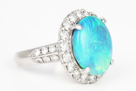 【ふるなび限定】【一点もの】ブラックオパール（5.50ct）ダイヤモンドプラチナリング　R126　K06149-H　FN-Limited-SP