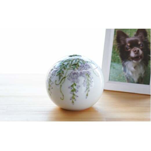 有田焼 Angel’s home 天使たちのおうち FUJI -フジ-【よう楽庵・たかす】丸型 ペット用 骨壺 小型犬 猫用 サイズ 仏具 ミニ骨壺 メモリアル A160-10_イメージ5