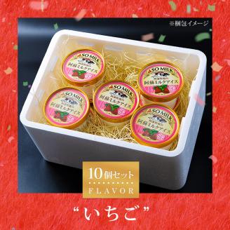 牧場直送！阿蘇ミルクアイスセット イチゴ10個 阿部牧場 牧場 アイス 10個 牛乳 ミルク MILK 乳製品 最優秀味覚賞 人気 濃厚 こだわり イチゴ いちご セット 詰め合わせ スイーツ デザー