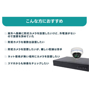 PoE録画装置2TB&監視・防犯カメラドーム型3台セット 500万画素屋外