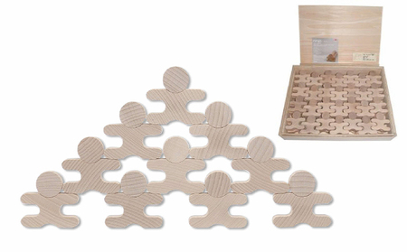 遊び方いろいろ！人型木製積み木！「忍者112ピース(木製BOX箱入り)」