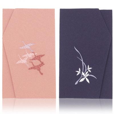 ふるさと納税 八尾市 慶弔刺繍ふくさセット(多鶴)ピンク/紫(左開き)(A312)