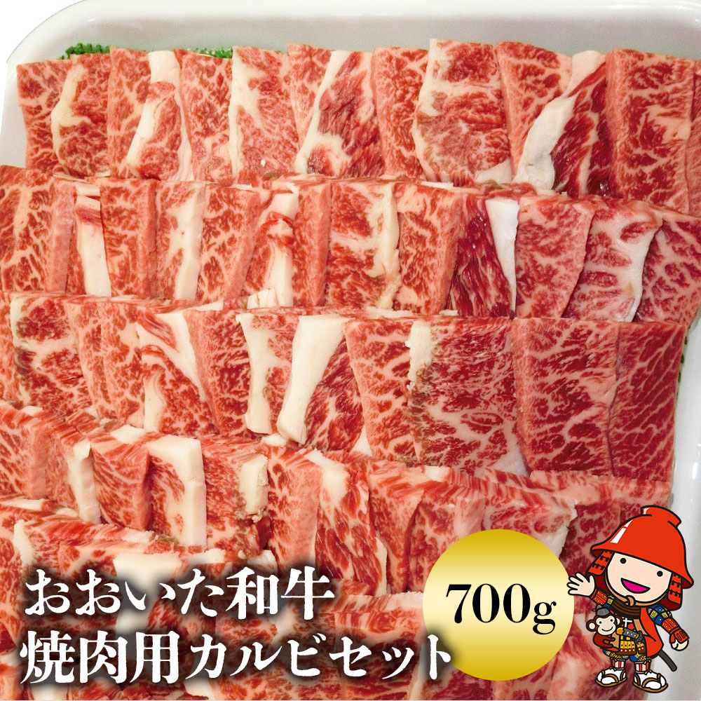 豊後牛おおいた和牛 焼肉用カルビセット 700g | お肉 肉 和牛 牛肉 焼き肉 カルビ セット 焼肉 大分県ブランド肉 大分県産 九州産 中津市 豊国畜産ぶんごや 国産 送料無料
