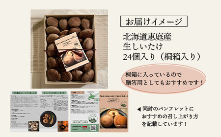 【先行予約】《数量限定》北海道恵庭産生しいたけ24個（桐箱入り）【800002】