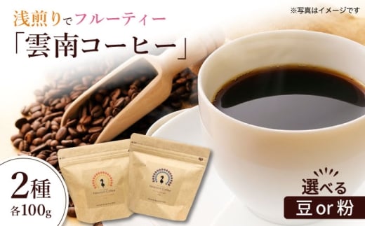【粉】浅煎り 雲南コーヒー 2種 計200g / ピーコックコーヒー スペシャリティコーヒー 珈琲 / 大村市 / サニーサイドファクトリー [ACCK001-2]
