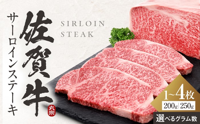 
                  【選べる内容量】佐賀牛 サーロインステーキ  1枚~4枚(1枚/200g・250g) 【7営業日以内発送！】|  ステーキ 佐賀県産 黒毛和牛 すてーき サーロイン 2人前 3人前 4人前 サーロインステーキ さーろいん 高級 最高級 冷凍 | 吉野ヶ里町/丸宗ミート 【レビューキャンペーン対象品】[FDP009-030]
                
