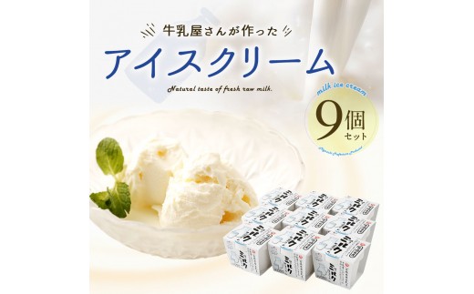 
新富町産牛乳をたっぷり使用！牛乳屋さんが作ったアイスクリーム 9個セット【B309】
