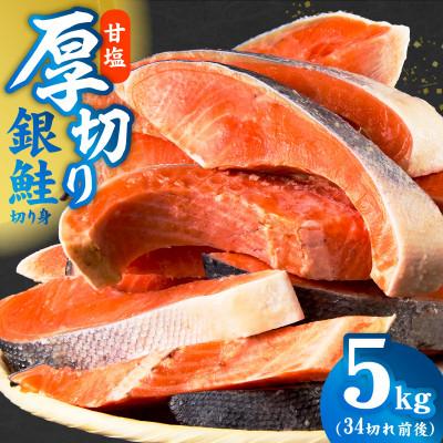 ふるさと納税 泉佐野市 厚切り銀鮭 切り身 5kg(約34切れ)【訳あり 規格外】
