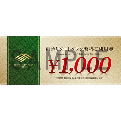 東急リゾートタウン蓼科利用券(1,000円分×15枚)2026年10月1日から6か月間有効チケット【1784924】